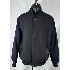 Buffalo David Britton Outerwear dark gray wool blend coat quilted lining Large